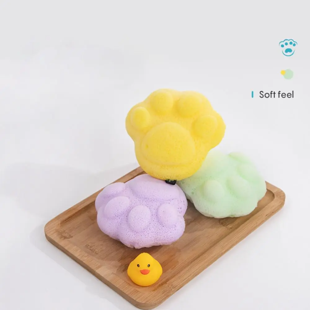 Soft Cat's Paw Shower Balls Bath Scrubbing Baby Bath Sponge Dead Skin Remover Bathroom Accessories Cartoon Washes The Earth Home