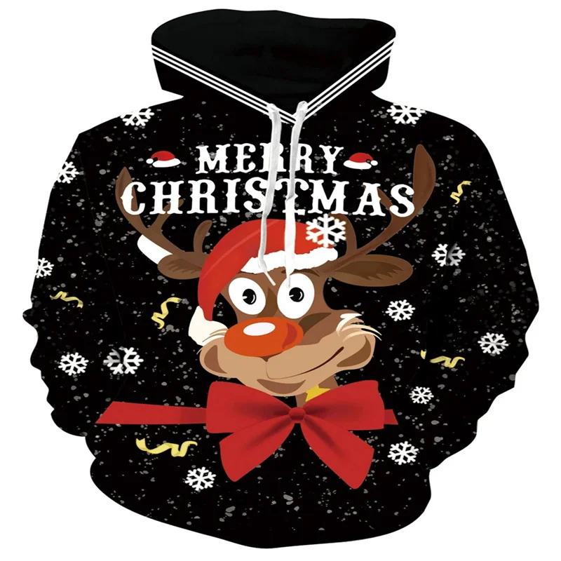 Autumn Santa Claus Sweatshirt Men\'s New Fashion Casual Pullover Top Women\'s Long Sleeve O-Neck T-Shirt Christmas Top loose