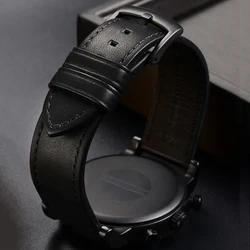 Cow genuine leather Watch strap men's for Armani AR1694|60012|1732|1692|1507|1981|AX2098 watches band 20mm 22mm black watchband