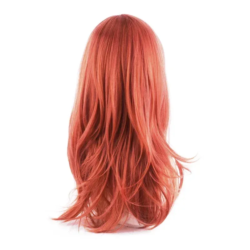 بالمنشار رجل الملاك الشيطان شعر مستعار تأثيري الملاك الشيطان برتقالي طويل بني داكن مقاومة للحرارة هالوين شعر مستعار للحفلات غطاء شعر مستعار