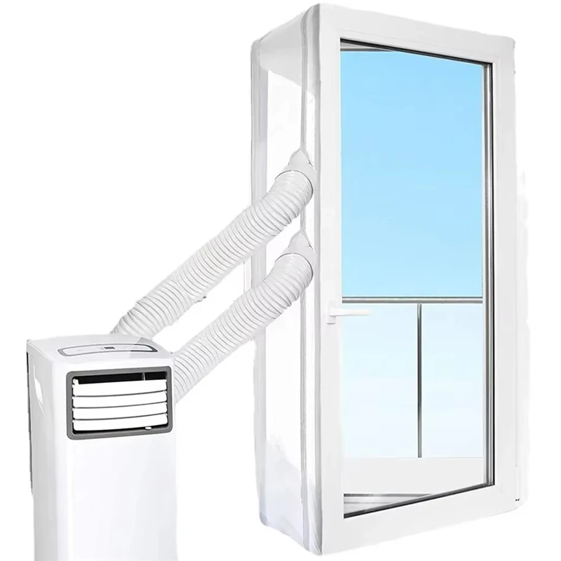 N11R--Airlock-Window-Seal-For-Portable-Air-Conditioner,300-Cm-Flexible-Cloth-Sealing-Plate-Window-Seal-With-Zip-Adhesive