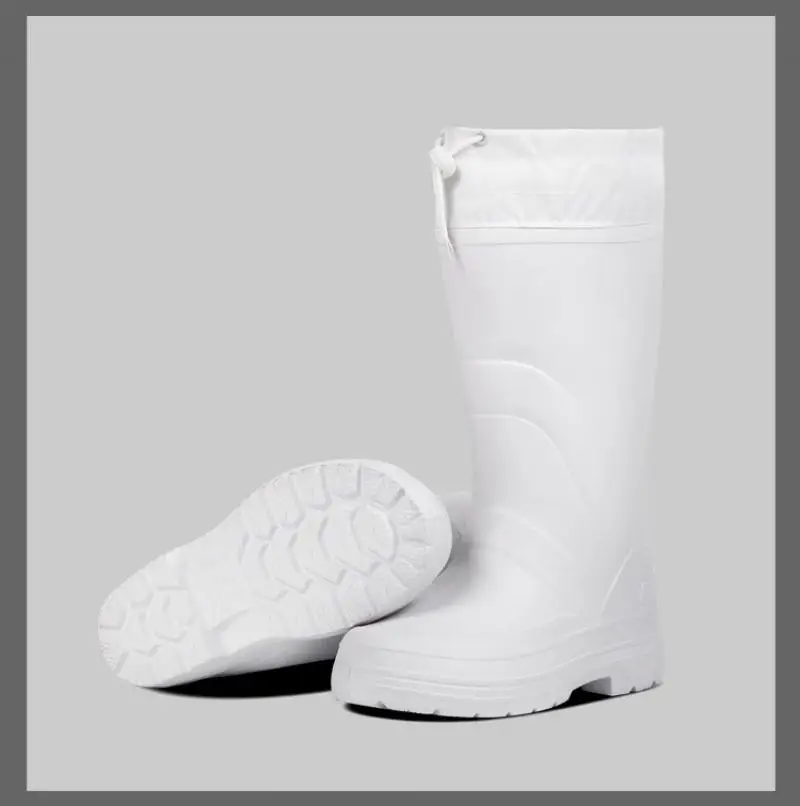 Eva Waterproof Water Shoes Men High Warm Fur Rainboots Anti Slip 2022 New Men\'s Foam Rain Boots Lace Up Rain Shoes for Men