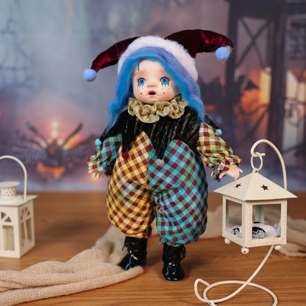 ตุ๊กตาพอร์ซเลนเหมือนจริง Cloveray ขนาด 14 นิ้ว ตุ๊กตาตัวตลกเซรามิกน่ารัก ตุ๊กตาเซรามิกคุณภาพสูง งานศิลปะสะสม