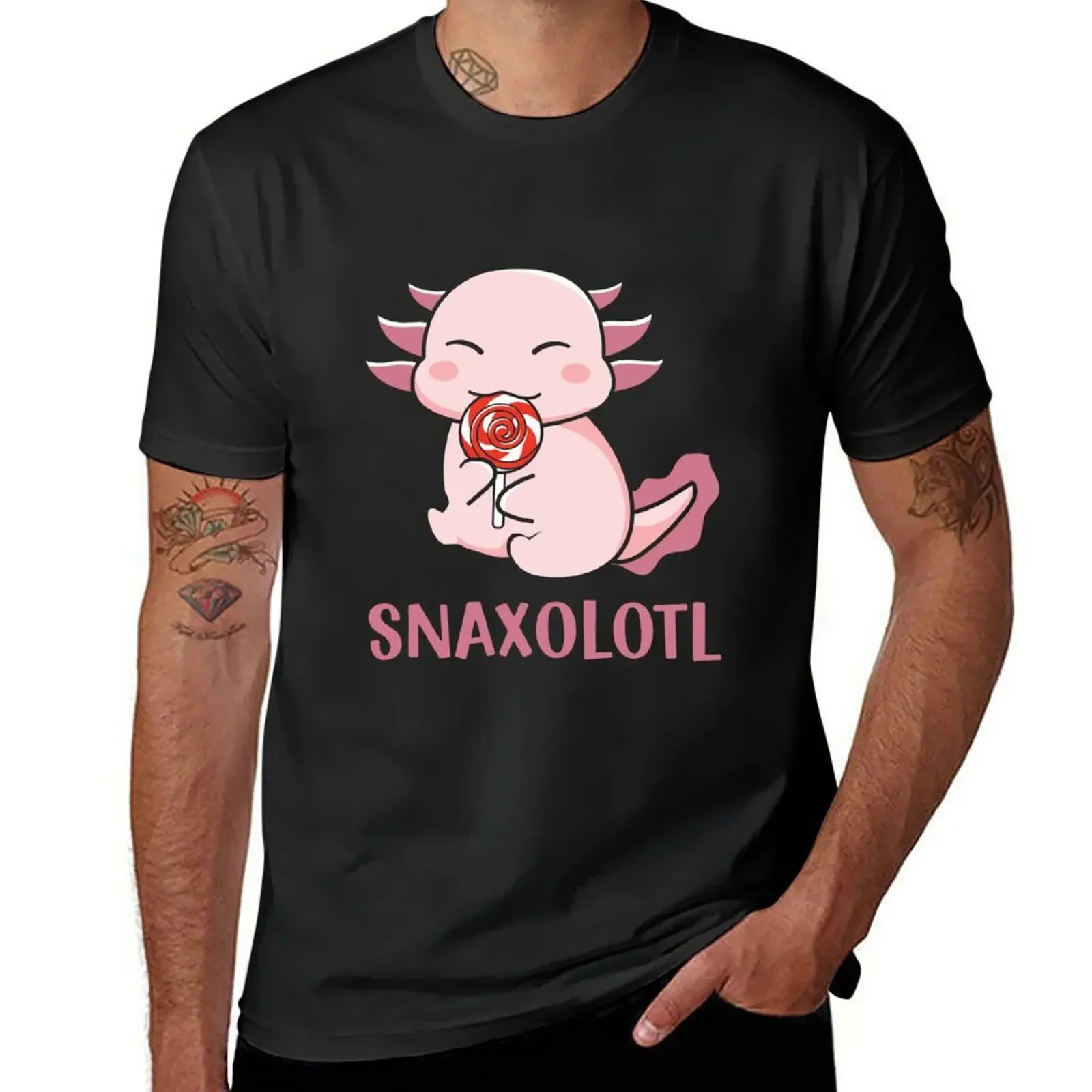 Snaxolotl Baby Axolotl T-Shirt cute tops graphics Men's t shirts