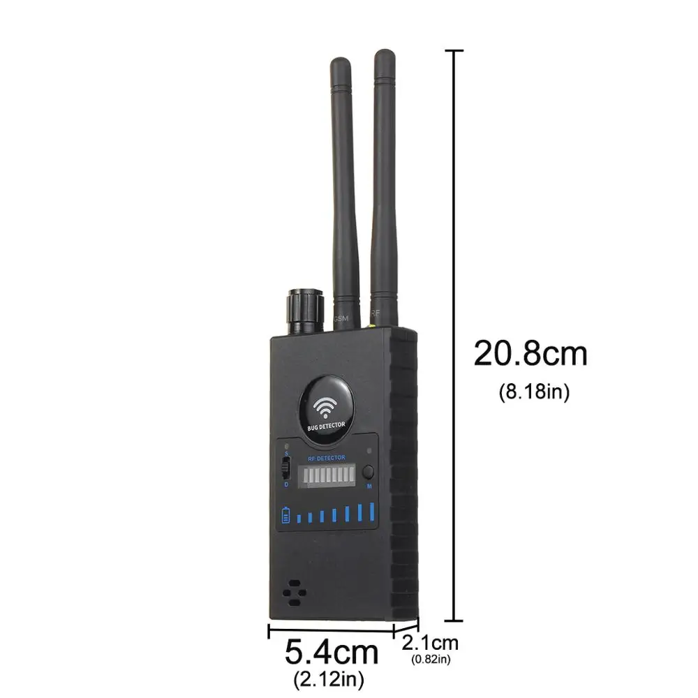 Cámara de detección antiespía multifunción, buscador de insectos de Audio GSM, lente de rastreador GPS, detección de señal RF inalámbrica, escáner