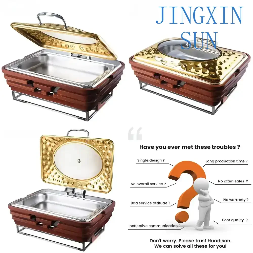 Royal Hammered Chafing Dish for Huadison Other Hotel Restaurant Supplies Gold Luxury Buffet Warmer for Catering Events