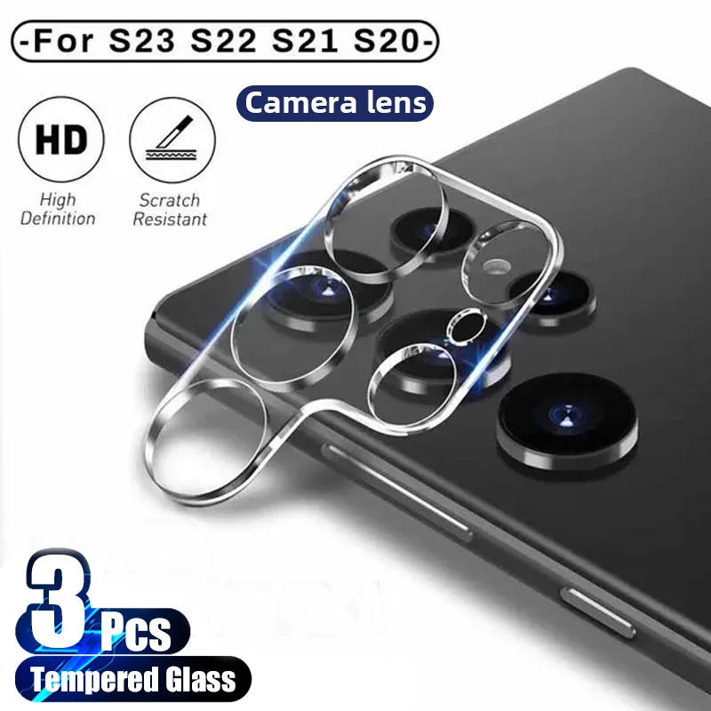 

3Pcs Camera Lens Glass For Samsung Galaxy S23 S22 S21 S20 Ultra Plus FE A53 A52 A12 A73 A54 Lens Screen Protector