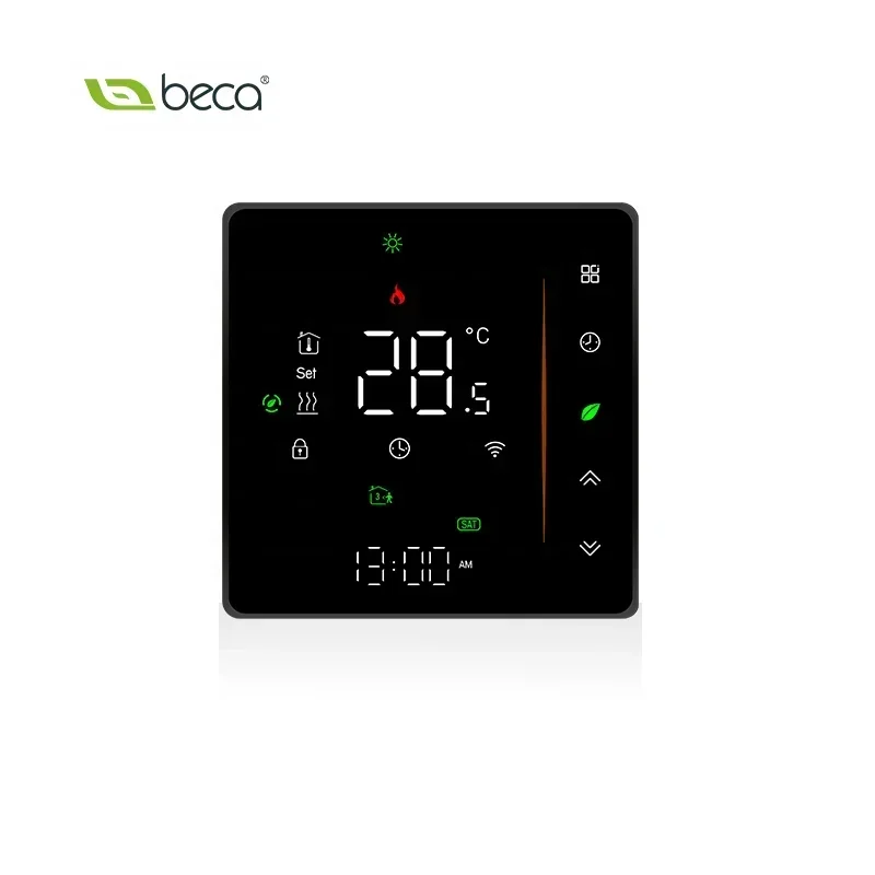В наличии Beca BHT-006 Заводской OEM умный термостат Wi-Fi Дешевый цифровой нагрев Термостат Lora с сенсорным экраном Системы HVAC Графика