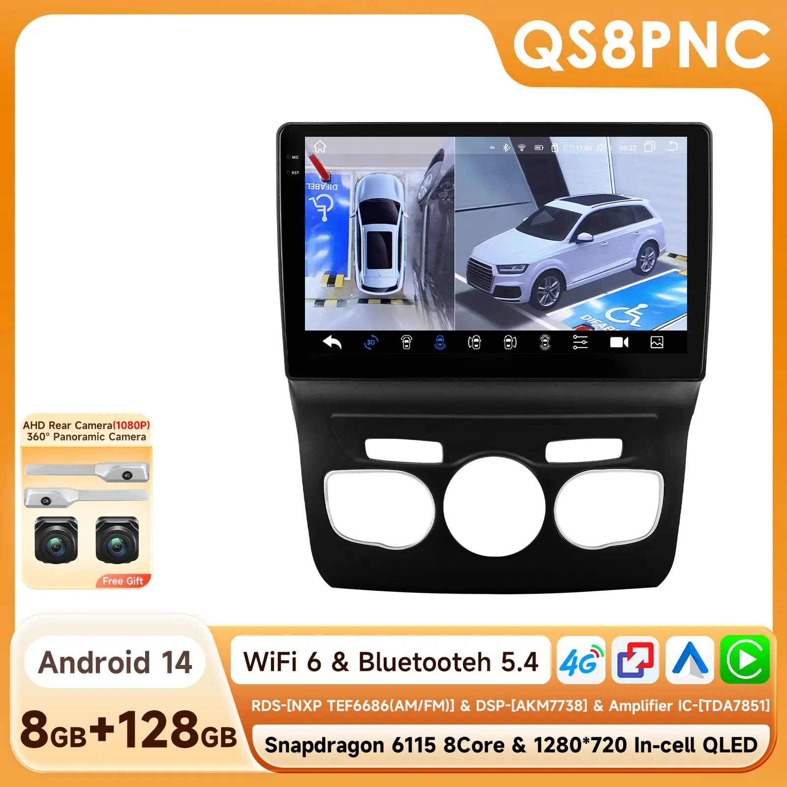 Hizpo Ai Draadloze Carplay Radio Android Scherm Voor Citroen C4 C4l Ds4 2013 - 2017 Multimedia-Ontvanger Auto Wifi Gps Head Unit Bt - afbeelding 1