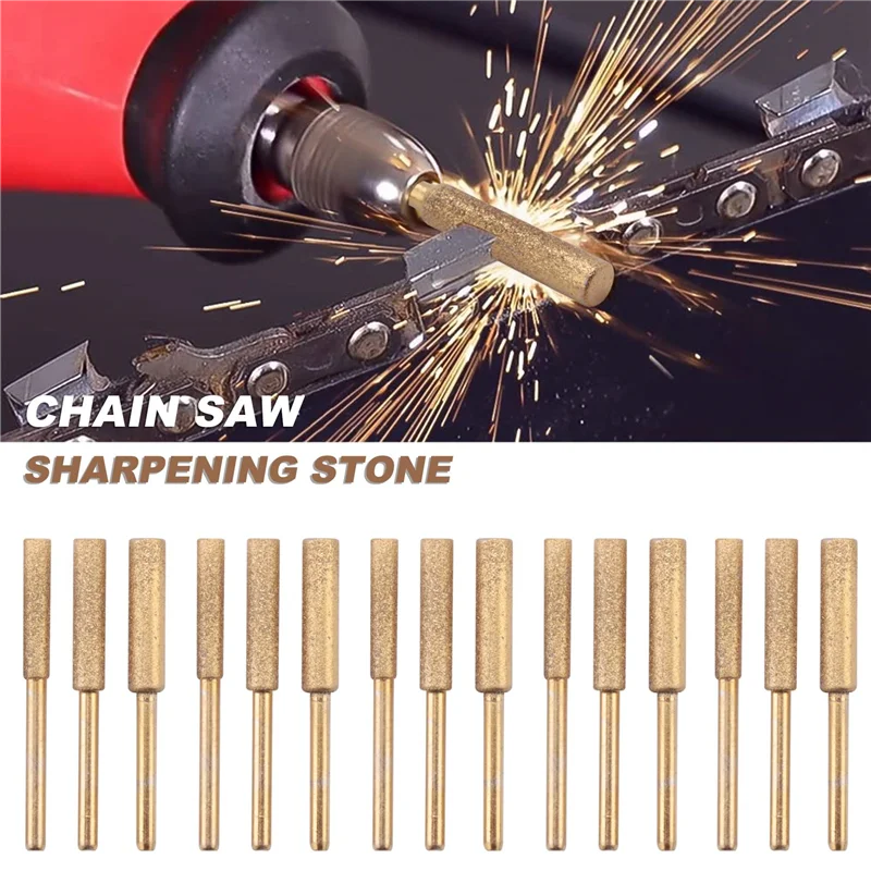 

ABBY-60 Pcs Titanium Plated Grinding Tool Diamond Chainsaw Sharpener Chain Grinder Electric Chain Grinder