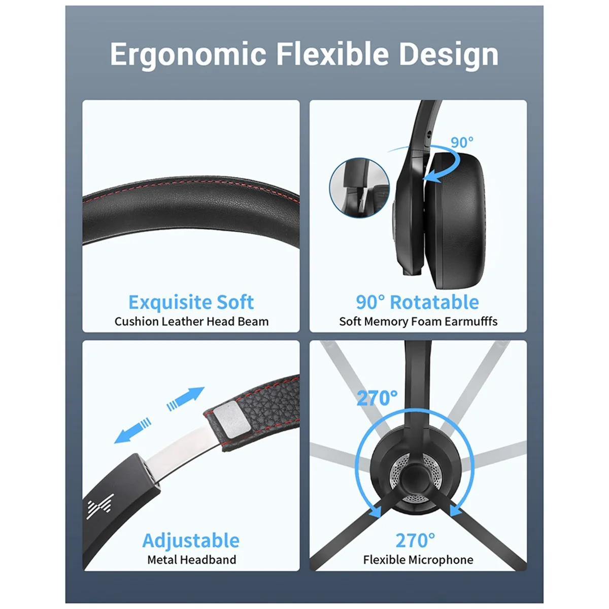 EH02 Bluetooth Headset Voice Headset Game Headset Customer Service Aviation Business Driver Bluetooth Headset