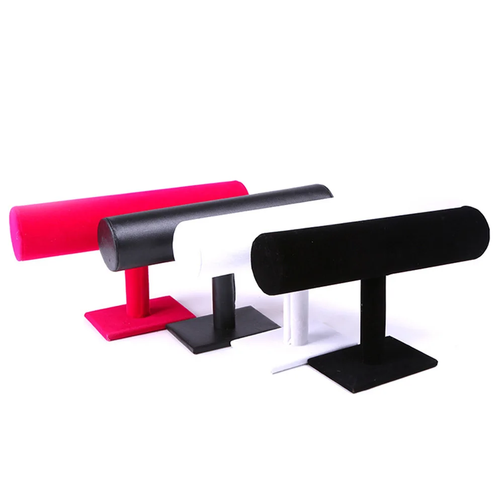 

Black PU Bracelet Display Rack T-Shaped Jewelry Organizer Stand for Bracelets Bangles Watch Holder Bracelet Tube Holder