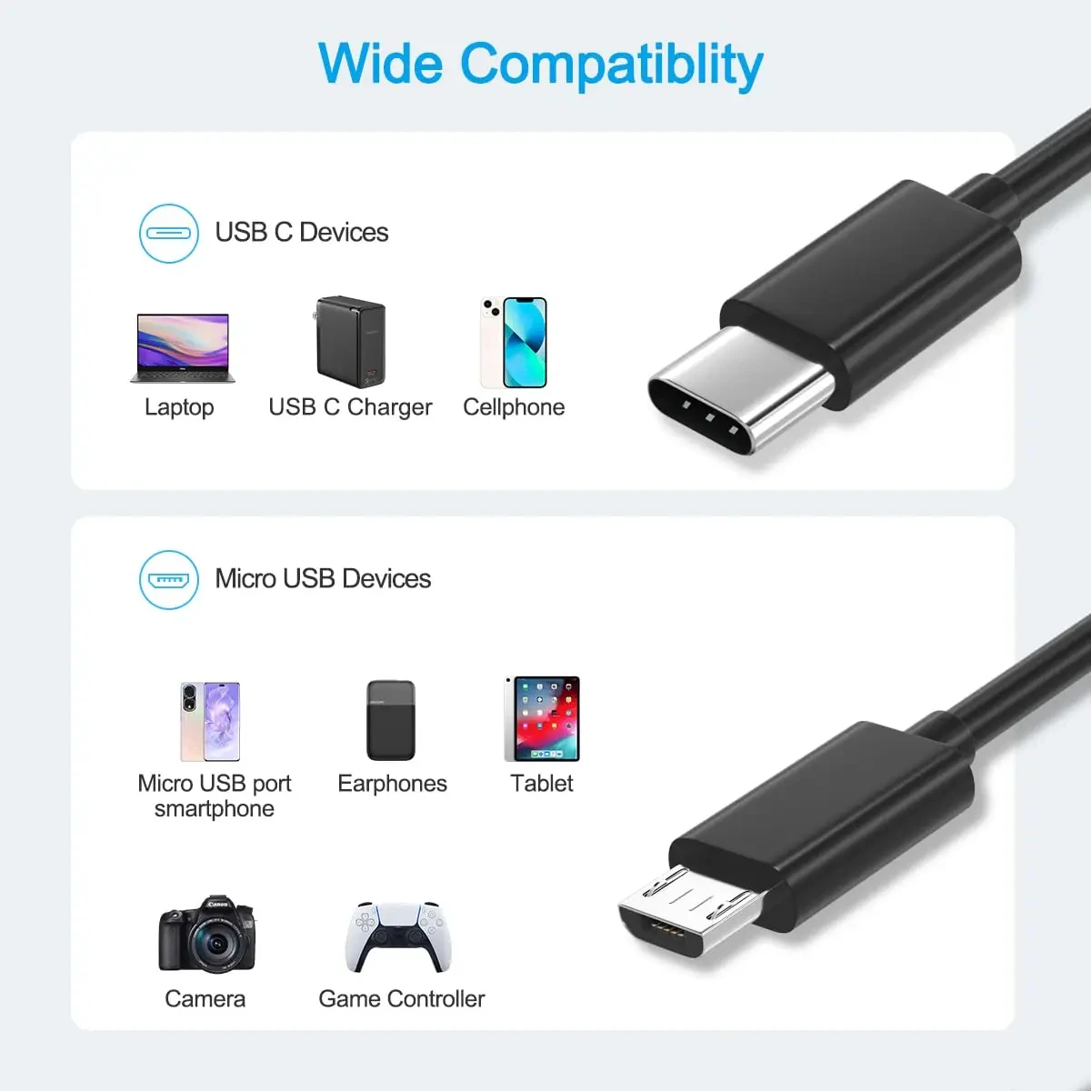 NNBILI Type C USB C to Micro USB Male Sync Charge OTG Charger Cable Cord Adapter For Phone Huawei Samsung USB C Wire