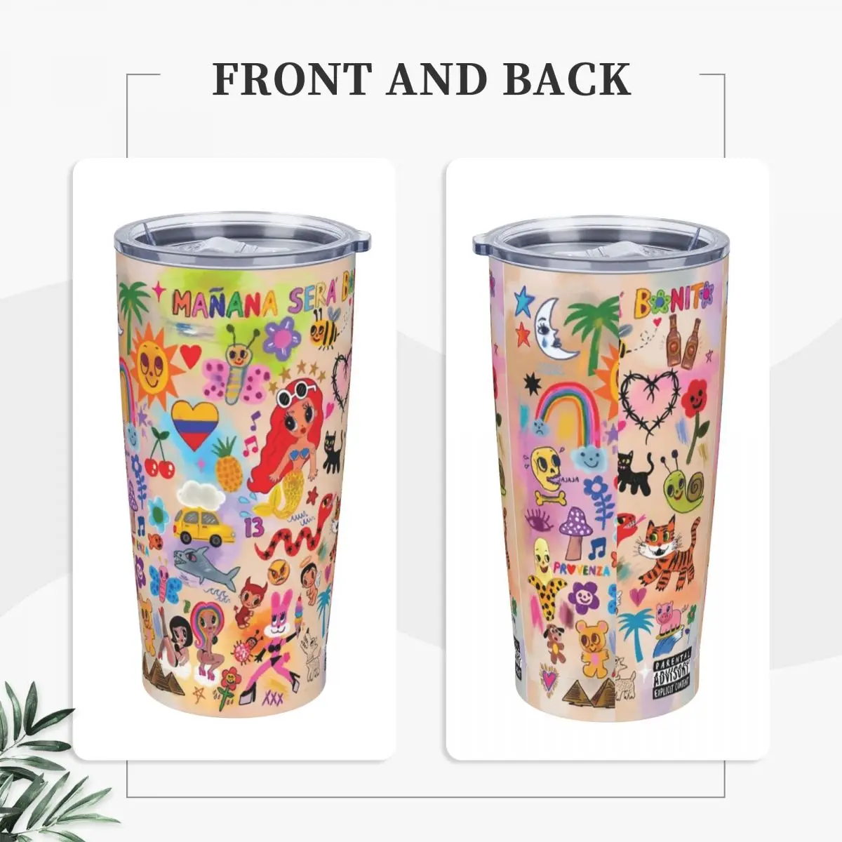 Stainless Steel Tumbler Musician Karol G Mugs Cup With Straws Colombian Singer Provenza Bichota Drink Water Bottle Thermal Mug