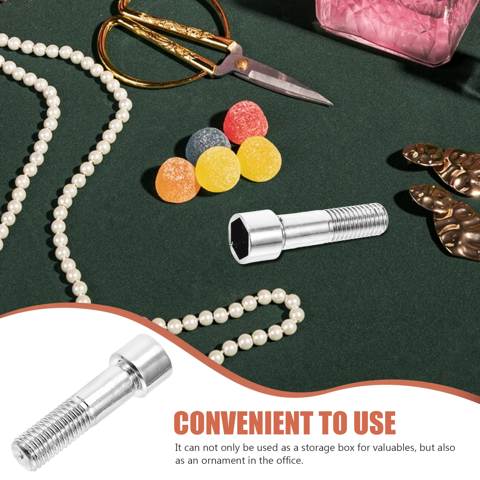 

Fake Screw Hidden Storage Box Compact Cash Container Lightweight Secret Decorative Pill Case Prank Prop Diamond Realistic