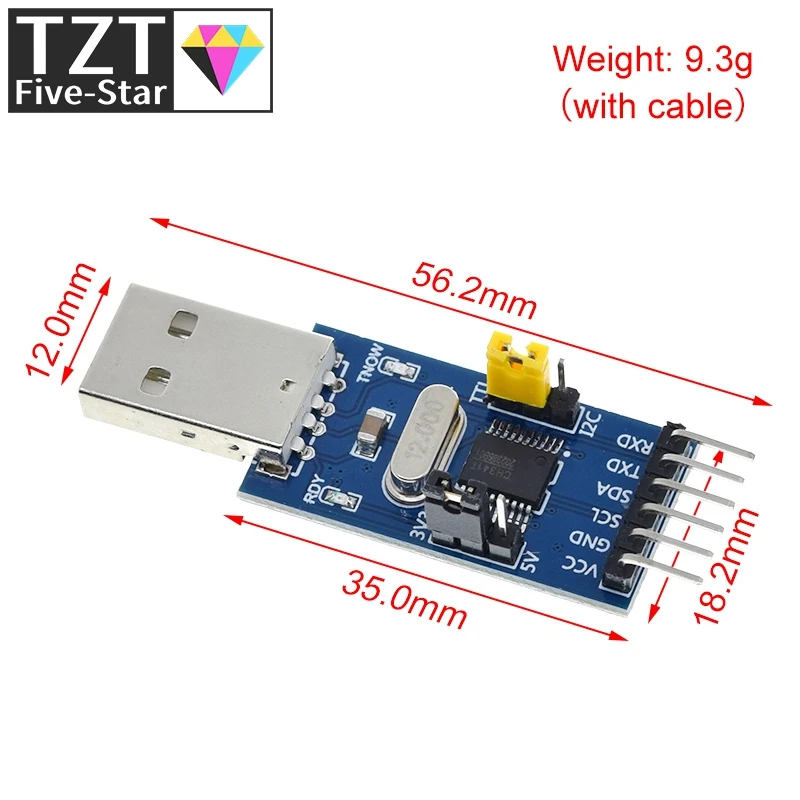 CH341T 2 in 1 module 3.3V 5V USB to I2C IIC UART USB to TTL single-chip serial port downloader