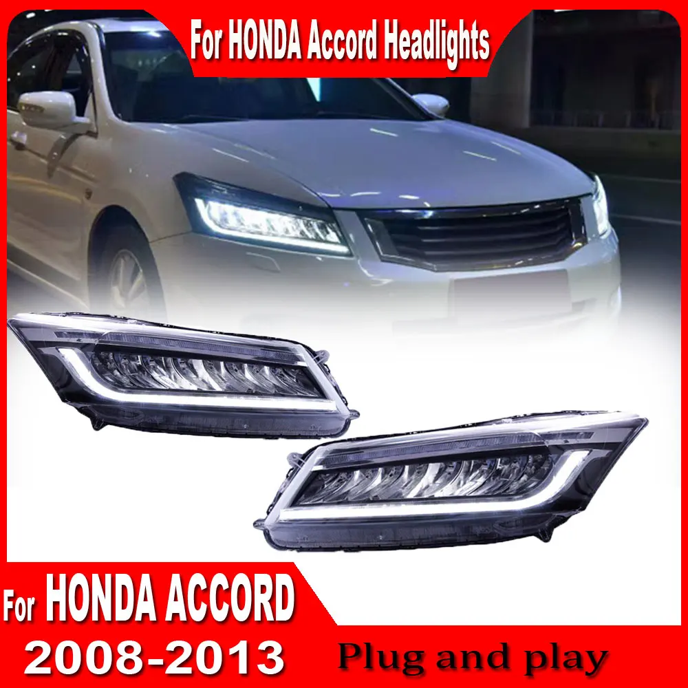 LED Car Lights for Accord 8th 2008-2013 LED Auto Headlights Assembly Upgrade High Configure Dynamic Signal Lamp Accessories