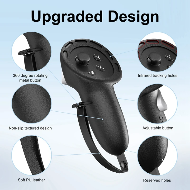 RISE-Silicone Cover Set For Meta Quest 3S Accessories,VR Silicone Face Cover,Touch Controller Grip Case,Camera Lens Protector