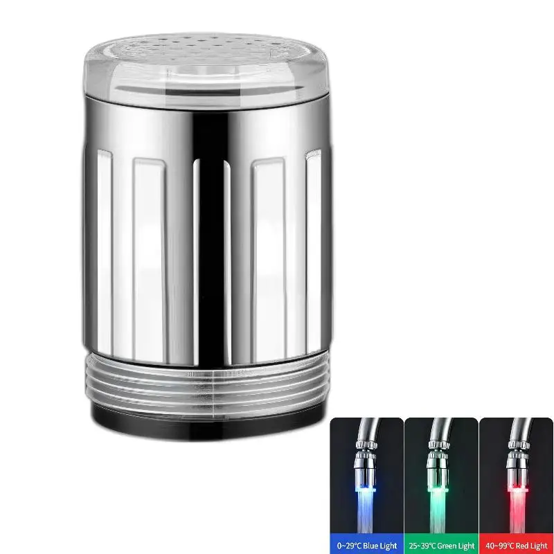 3 Color Change LED Faucet Aerator Water Powered Light Tap Nozzle Water Saving Glow Faucet Head For Kitchen Bathroom Sink