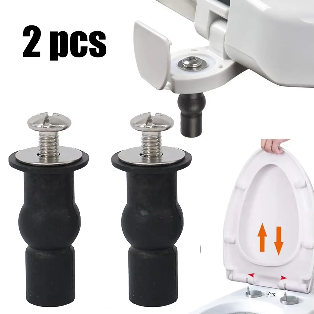 2PCS Toilet Seat Screw Hinge Expansion Rubber Top Universal Nut Cover Tray Fixing Toilet Blind Hole Bathroom Toilet Seat Parts