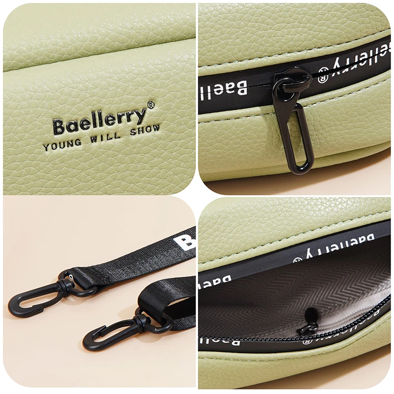 Baellerry جديد سعة كبيرة المرأة حقيبة واحدة الكتف Crossbody سستة الإناث حقيبة جيب للهاتف عالية الجودة محفظة حمل بطاقات