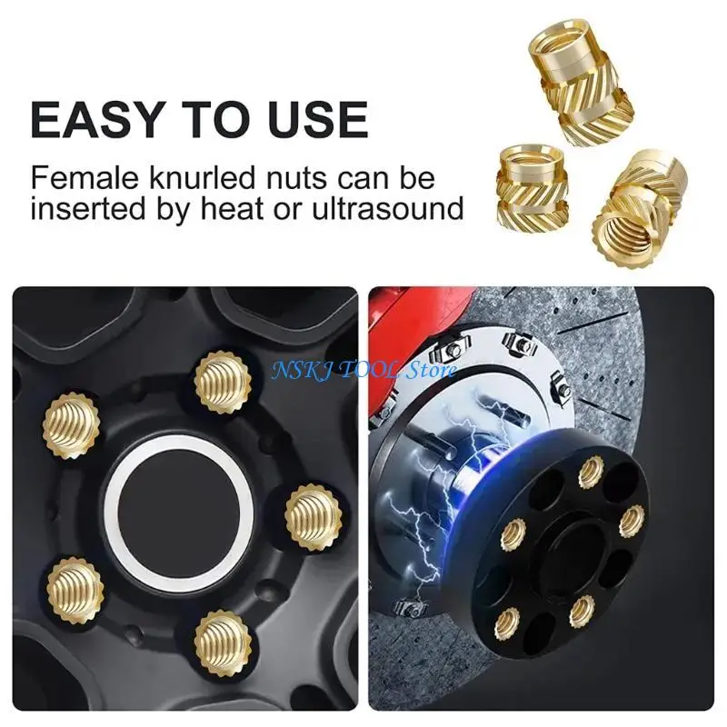 

L8RC Complete Collection of 350pcs Threaded Inserts Threaded Inserts Press-in Brass Embedding for Printing Needs