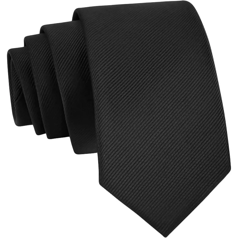 Marineblauer Krawatte und Schwarzes Krawattenset, Einfarbige Krawatten, Herren Schwarze Krawatte, Formelle Krawatten für Hochzeit, Geschäft und Feiern – Detail 6