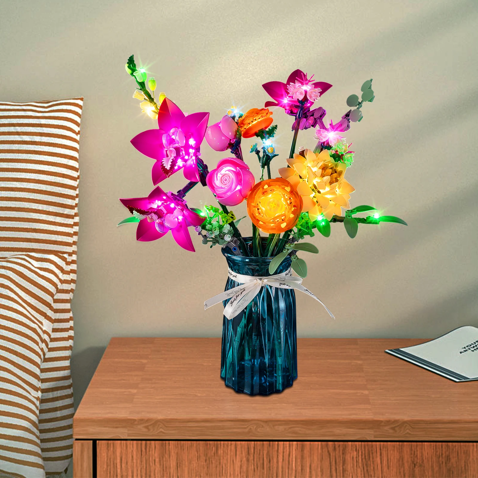 

Набор светодиодных светильников без моделей, подходящий для букета розовых цветов LEGO Pretty 10342 (кроме строительных блоков)