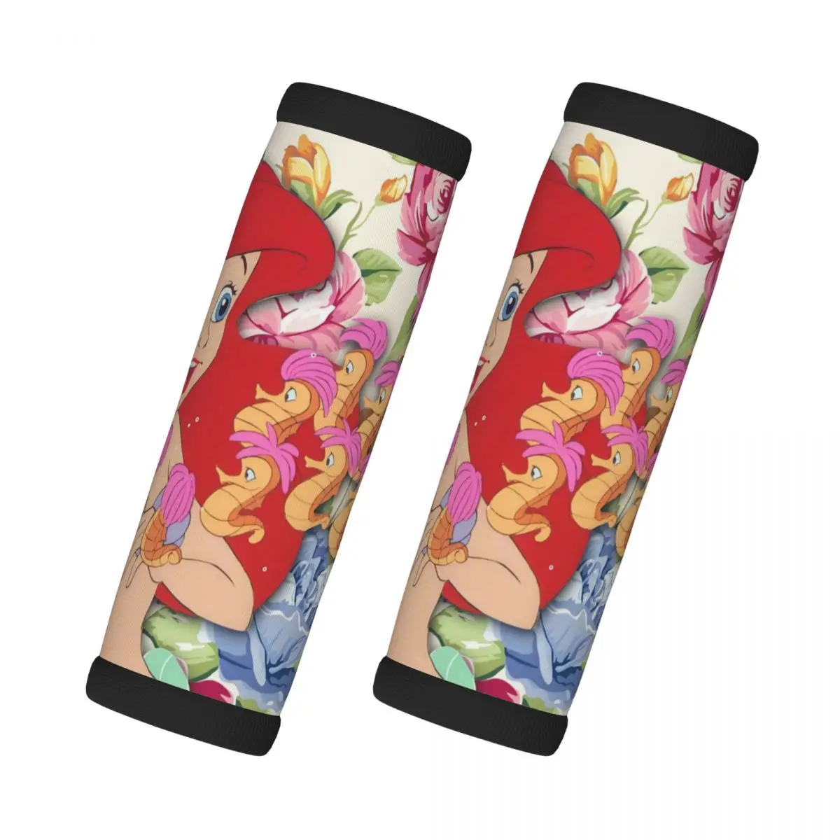 

Custom The Little Mermaid Grip Handle Cover Refrigerator Handle Princess Ariel Suitcases Travel Accessories