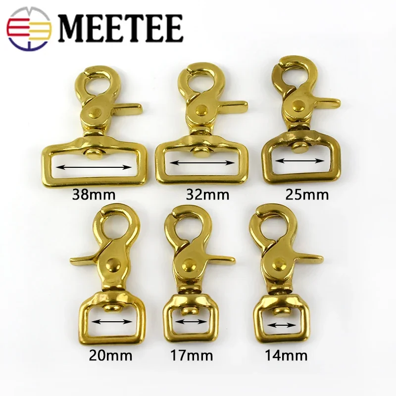 2/5Pcs 14-38mm Solid Brass Metal Buckles Dog Collar Swivel Trigger Clips Clasp Bag Strap Snap Hook Luggage Carabiner Accessories