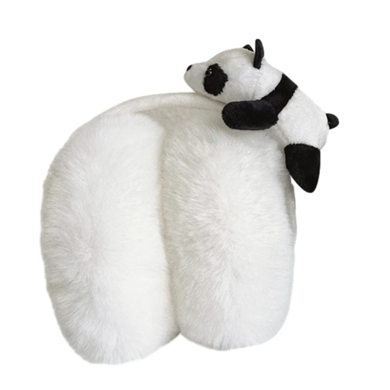 Cartoon Panda Ear Warmers for Different Head Sizes Outdoor Winter Activities Riding Skiing Keep Warm Outdoor