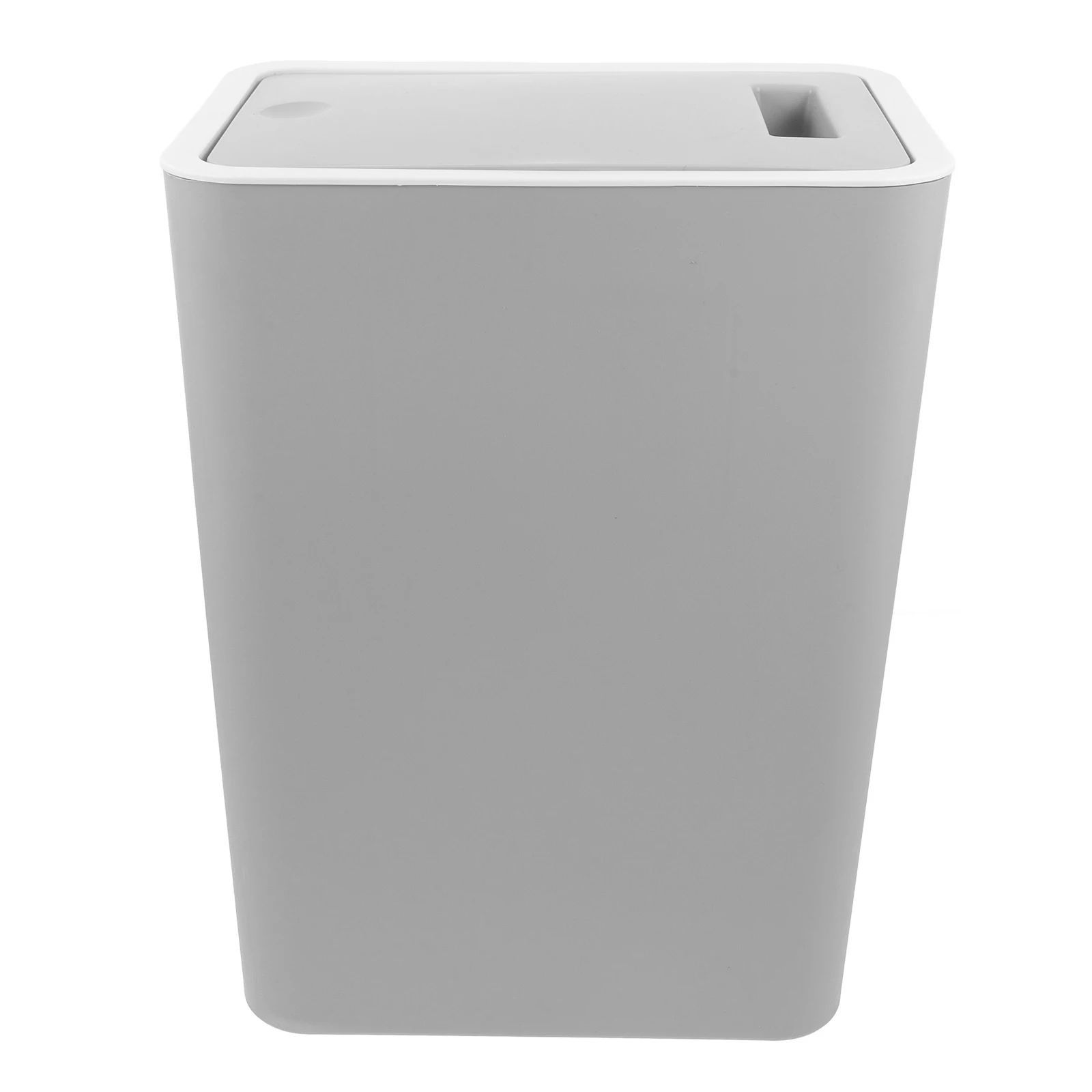 

15L Press Top Trash Can With Lid Space Saving Bin Modern Garbage Can For Kitchen Bathroom Rectangular Grey