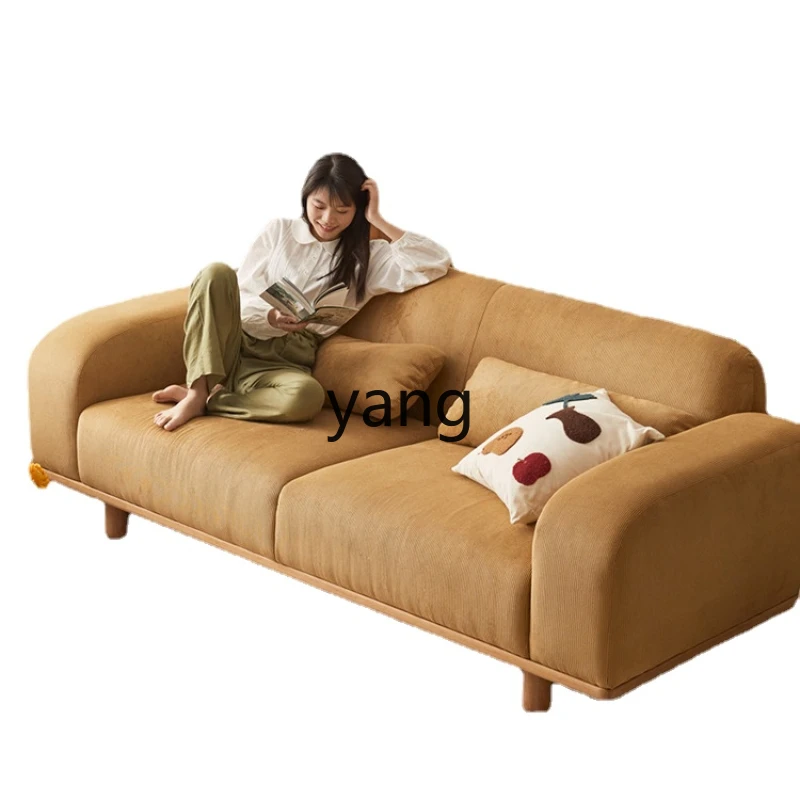 

CX Corduroy Solid Wood Modern Living Room Small Apartment Simple Retro Japanese Style Straight Row Fabric Sofa