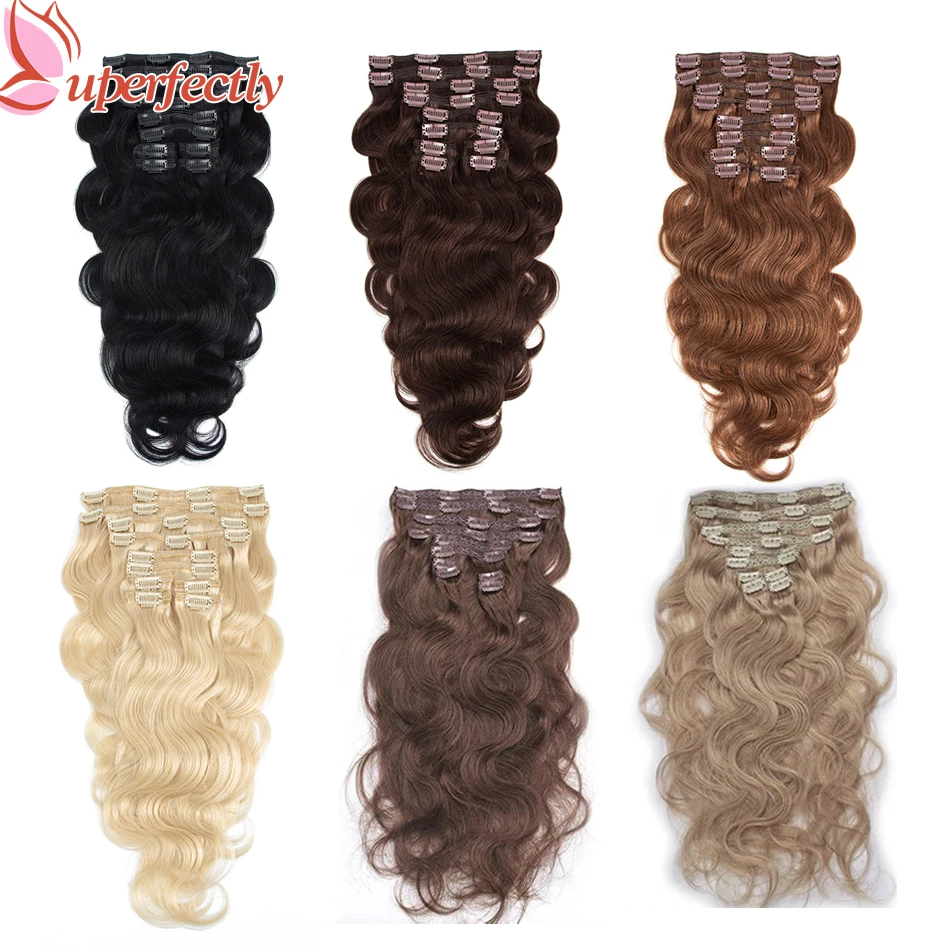 

Uperfectly Body Wave Clip in Hair Extension Human Hair Natural Human Hair Extension Hair Piece Clip Extension for Women