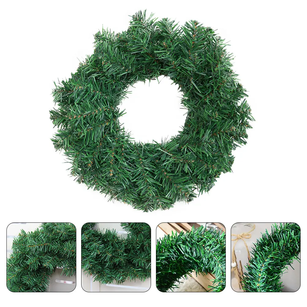 

1Pcs Mini Christmas Wreath Garland Green Artificial Chic Door Decoration Xmas Hanging Pendant Festival Home Shop Window Accent
