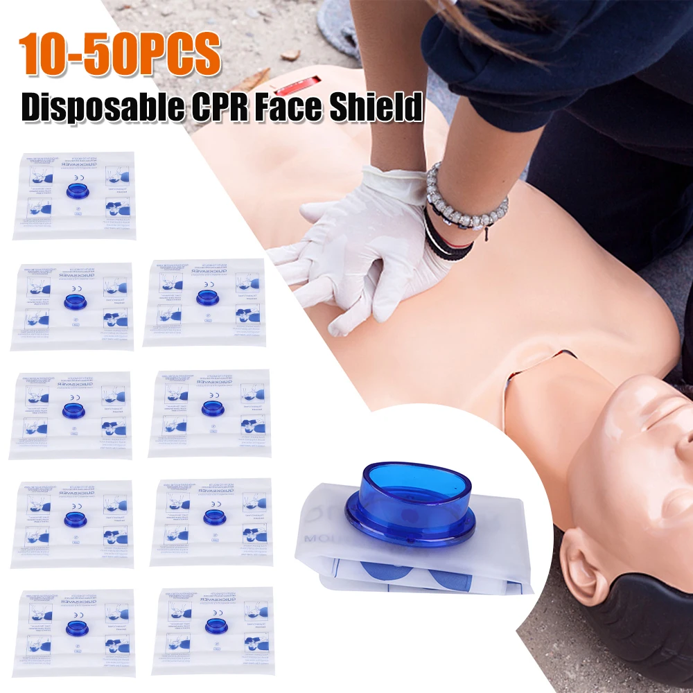 

Disposable CPR Face Shield Portable Emergency Aid First Aid Breathing Respirator First Responder CPR Barrier for CPR Training