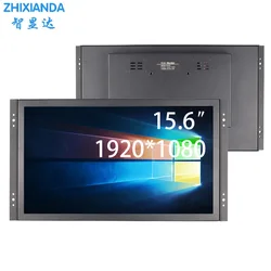 Zhianda-15.6インチの静電容量式タッチスクリーン1920x1080 オープンフレーム vga hdmi bnc av usbポートを備えた産業用モニター