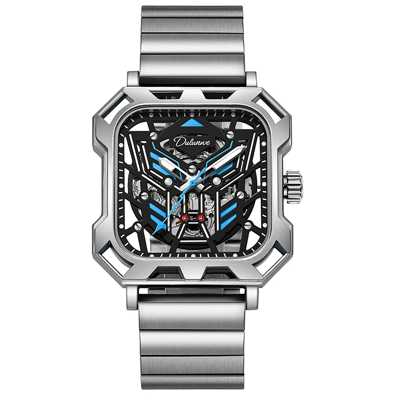 Relogio Masculino Watch Men Luxury Automatic Mechanical Square Skeleton Dial Men\'s Watches Luminous Waterproof Watch For Men