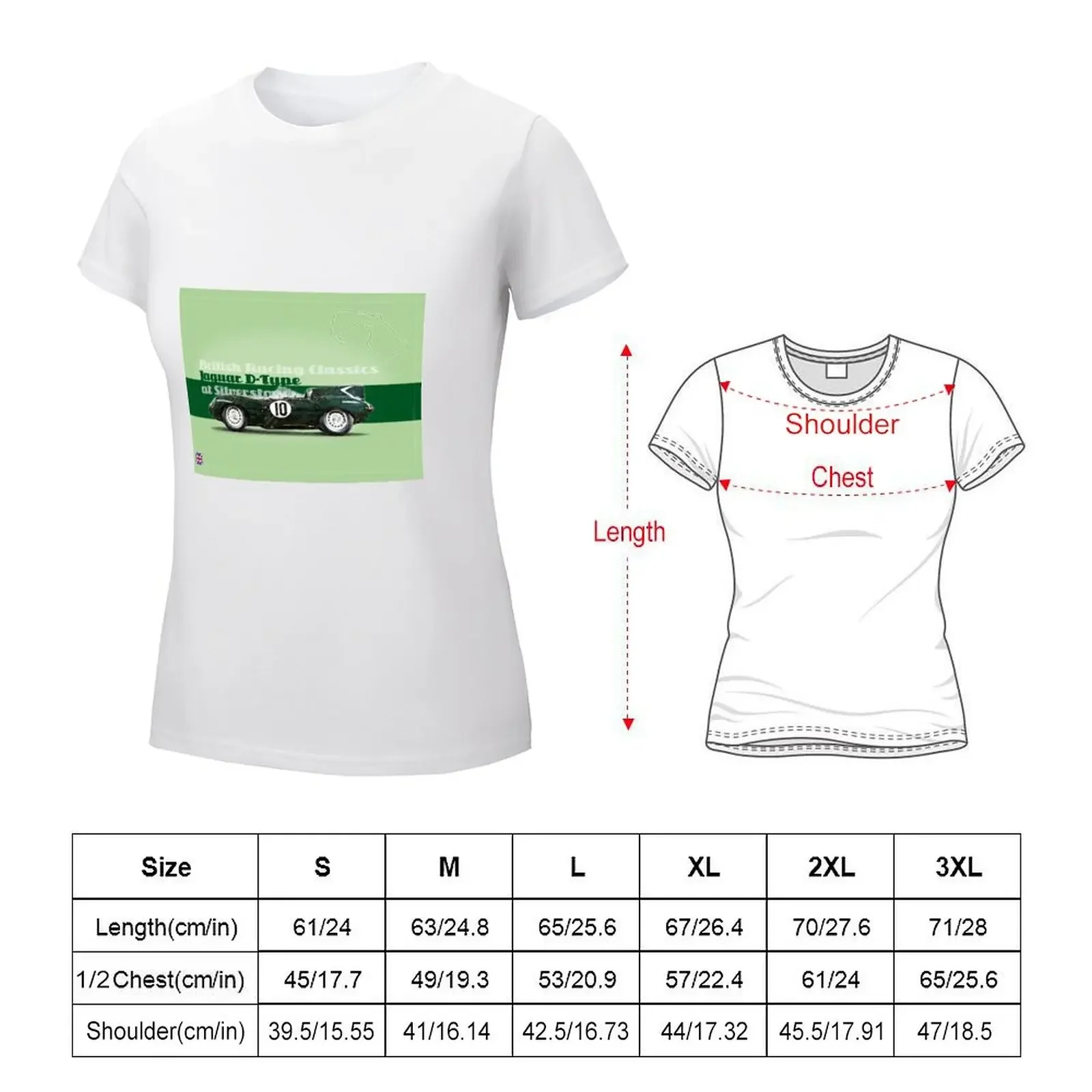 Jaguar D-Type T-shirt graphics cute clothes anime clothes oversized workout shirts for Women