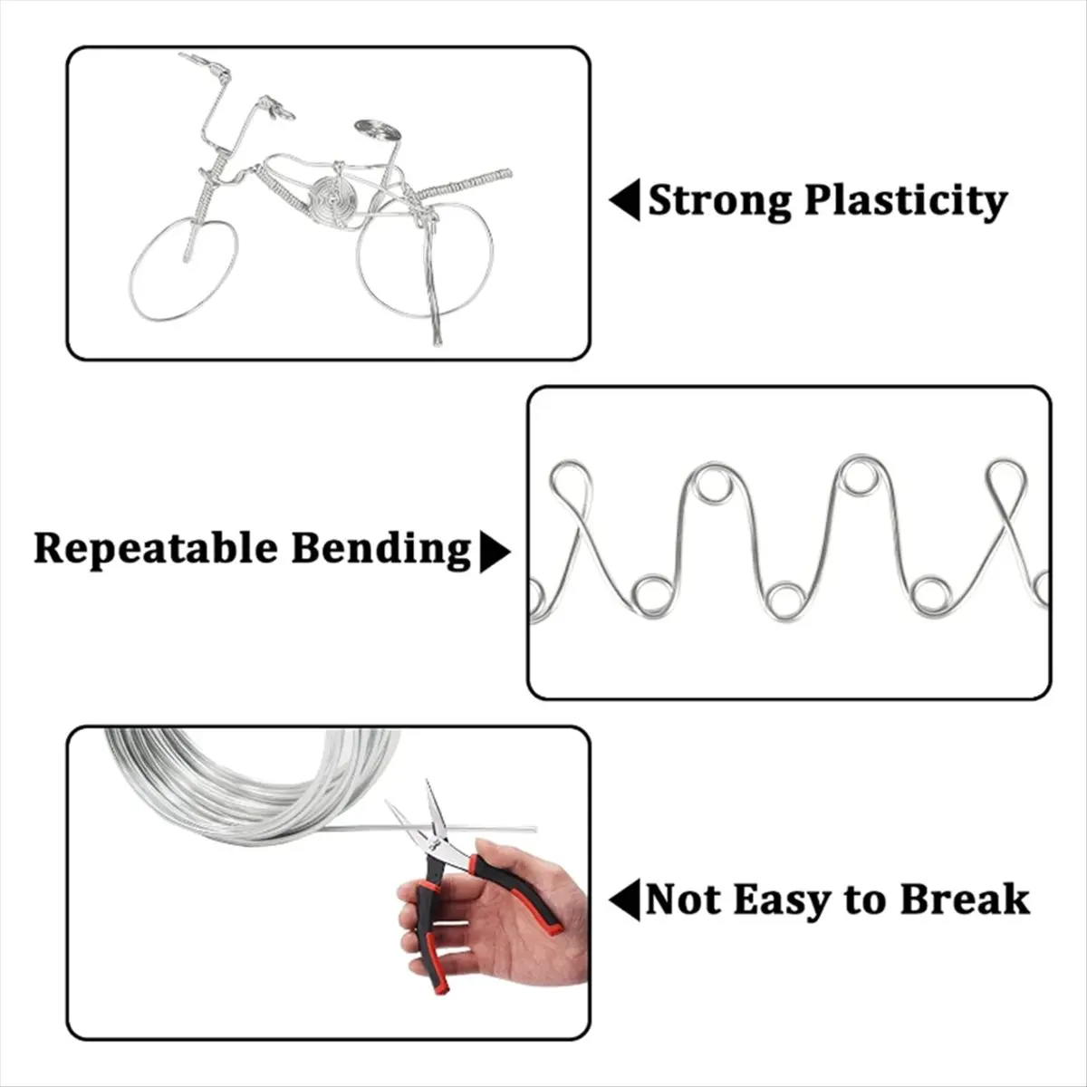 *A02R 2 قطعة 2 مللي متر سلك ألومنيوم 10 متر سلك فضي حرفي لصنع المجوهرات طين النمذجة بونساي ونموذج