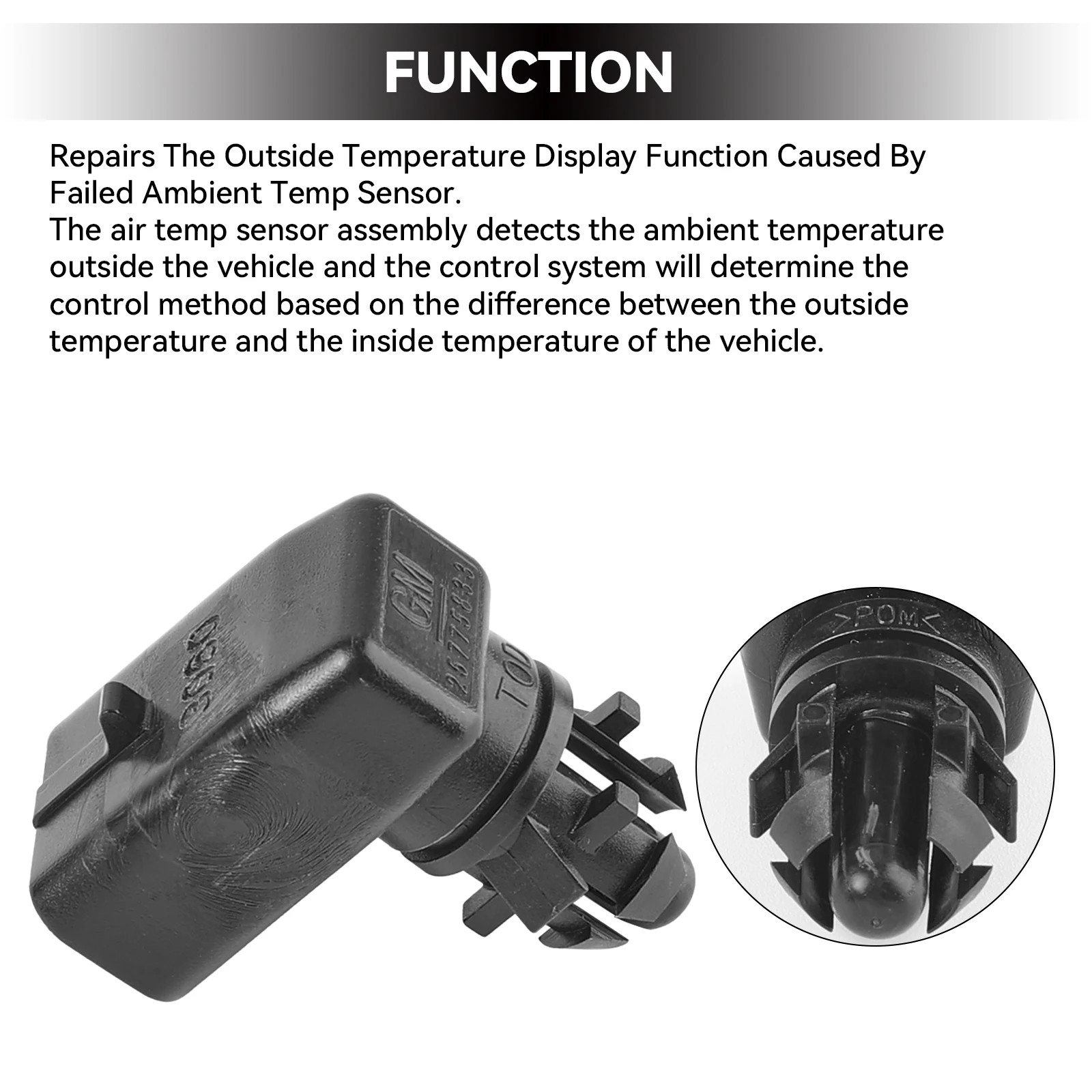 Sensor de temperatura del aire ambiente exterior para coche, accesorio para GM, Chevrolet Cruze, Buick, Cadillac, Opel, Vauxhall, Astra 25775833,