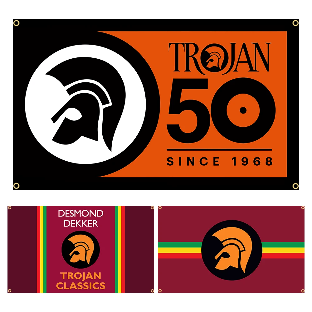 3X5Ft Trojan Horse Logo Flag Banner Decoration 90x150cm Jemony