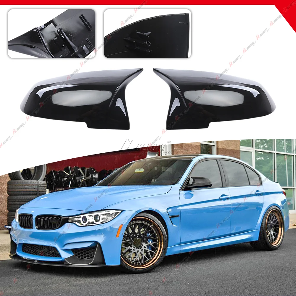 

2 pcs Rearview Mirror Cover Cap Carbon Fiber Style Black For BMW 1 2 3 4 Series F20 F21 F23 F87 F30 F31 F32 F33 F34 F36
