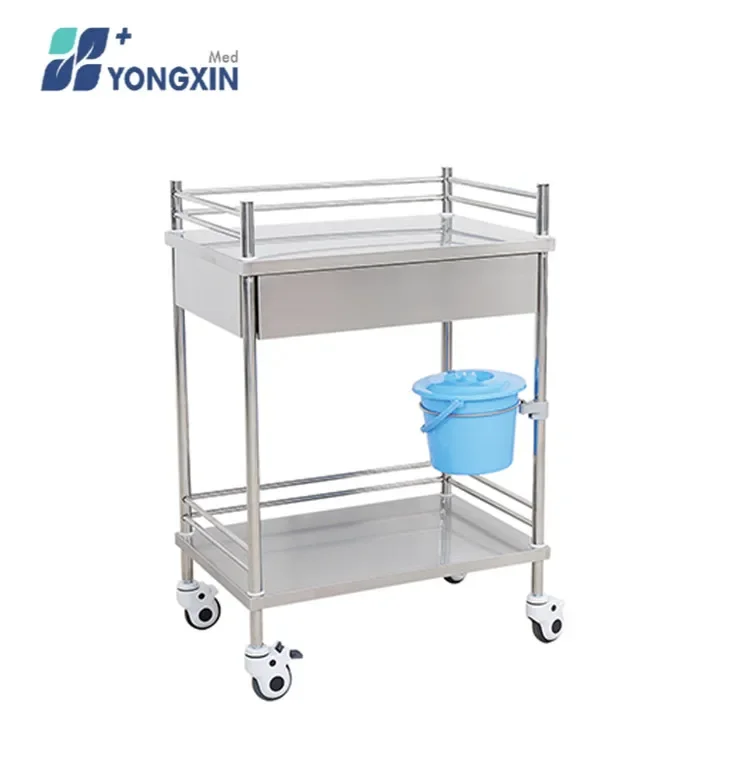 Hospital Furniture Medical Equipment Stainless steel trolley with bucket (SM-013)