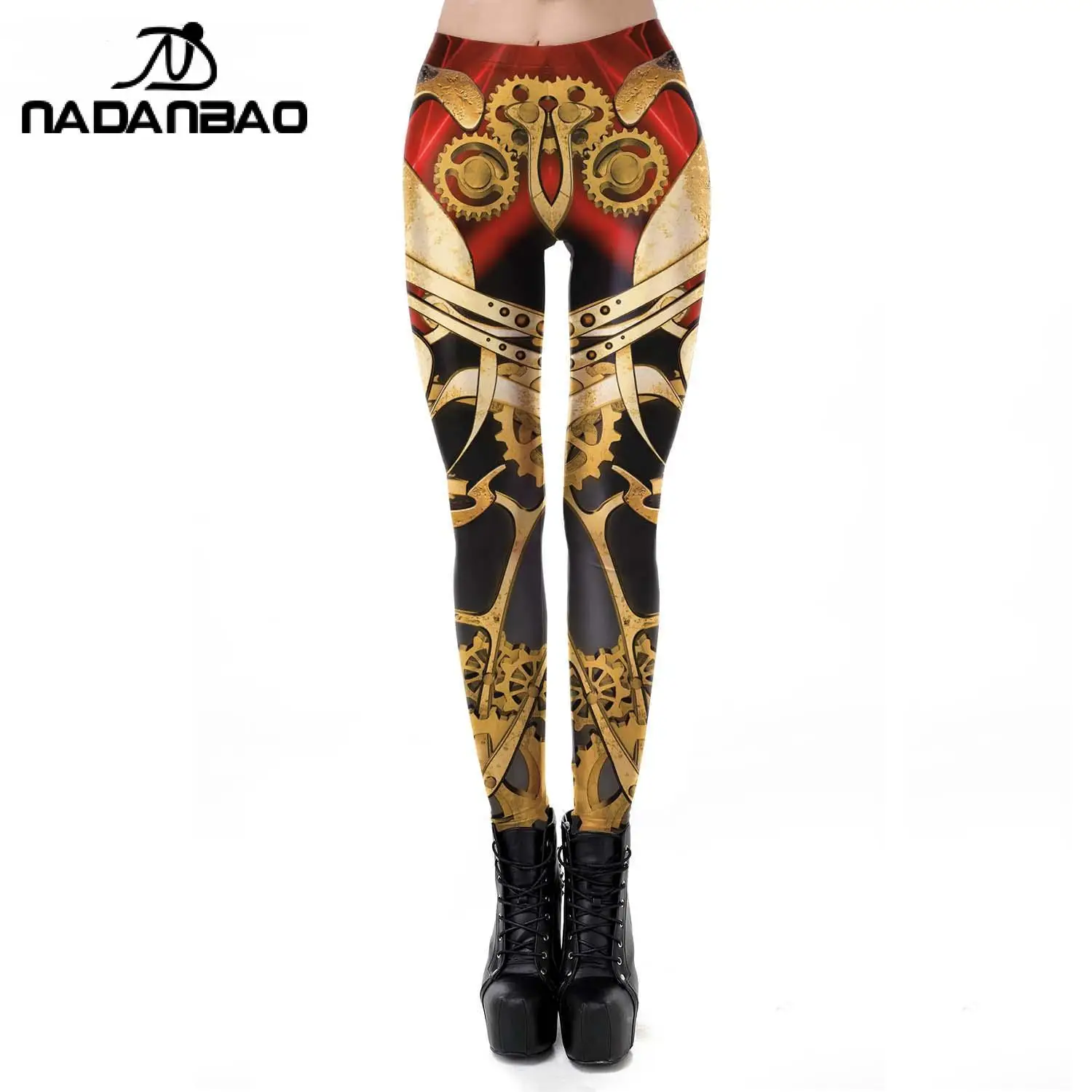 VIP FASHION Punk Style Leggings for Women Sexy Tights Mid Waist Ladies Trousers Seam Elastic Fitness Workout Pants Party Gifts