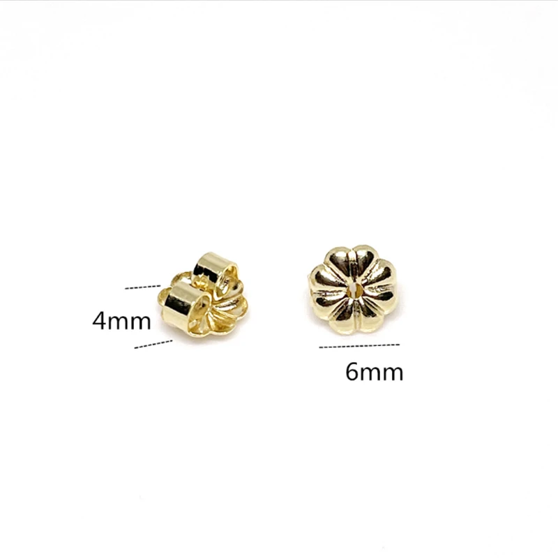 20 Pieces 14K Gold Plated Flower Ear Plugs Back Butterfly Ear Nut Stoppers For DIY Earrings Jewelry Making Findings Accessories