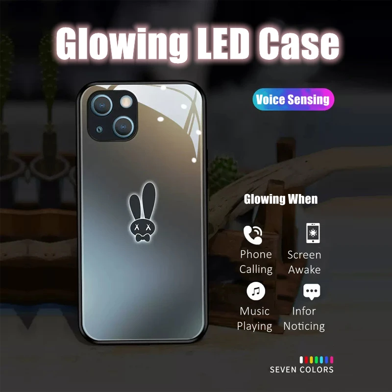 

Special LED Light Glowing Luminous Phone Case for Samsung S24 23 22 Note 10 20 A51 52 71 72 Plus Ultra Couple Lovers Accessories