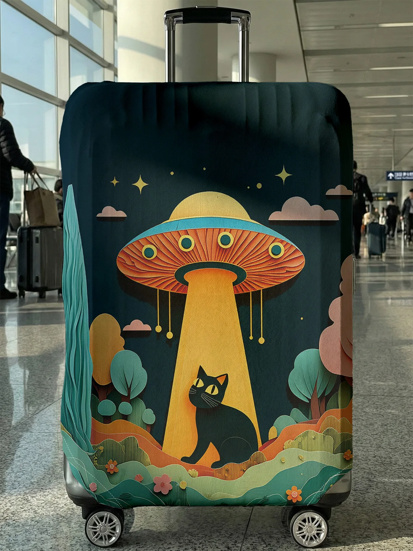 

Защитный чехол для багажа в стиле Black Cat Alien, подходит для чемоданов размером 18-32 дюйма, чехлы для ручек чемоданов, дорожные аксессуары.