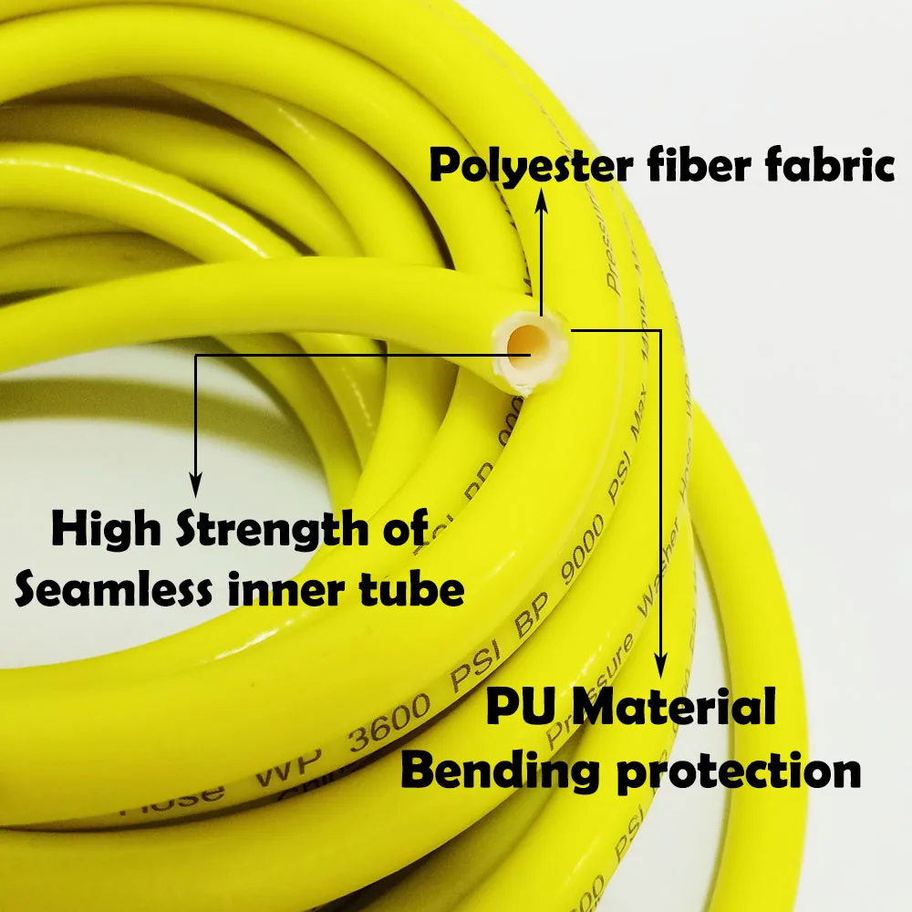 Tubo di prolunga per la pulizia dell'acqua dell'autolavaggio tubo flessibile dell'acqua tubo flessibile per il lavaggio della potenza resistente all'inchiostro cavo flessibile per tubo flessibile ad alta pressione