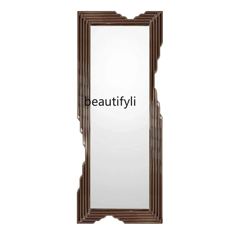 

Creative design sense Light luxury wall-mounted full-body mirror Entrance decorative mirror Advanced irregular frame